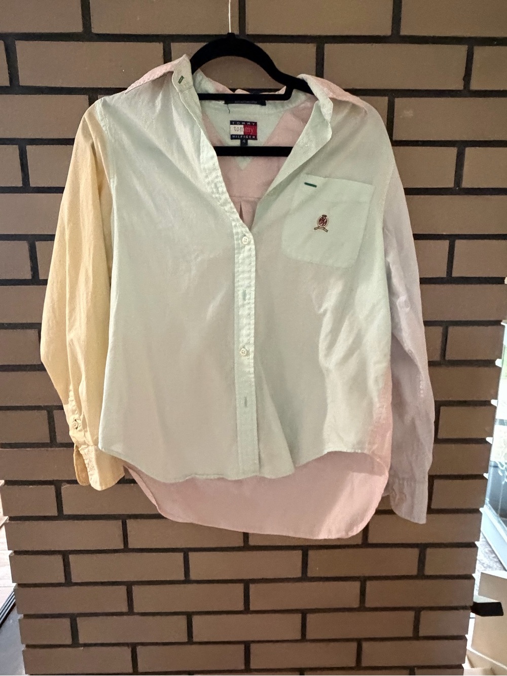 Vintage Tommy Hilfiger Pastel Colorblock Button-Down Shirt